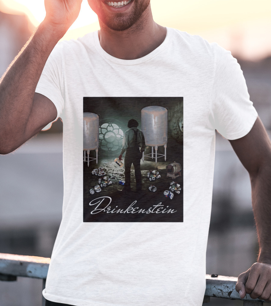 Drinkenstein Frankenstein Meme With Pile Of Soda Cans T-Shirt