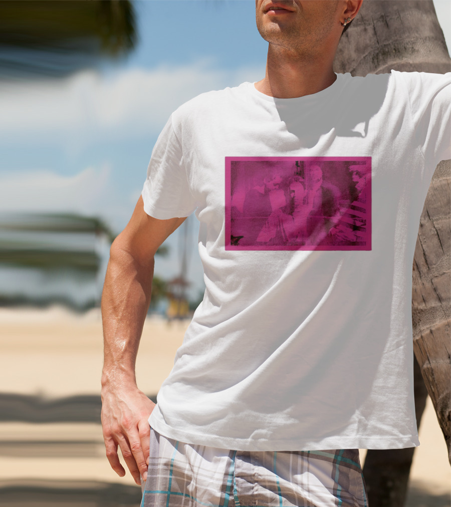 Frail State Of Mind Pink Abstract Band Collage T-Shirt