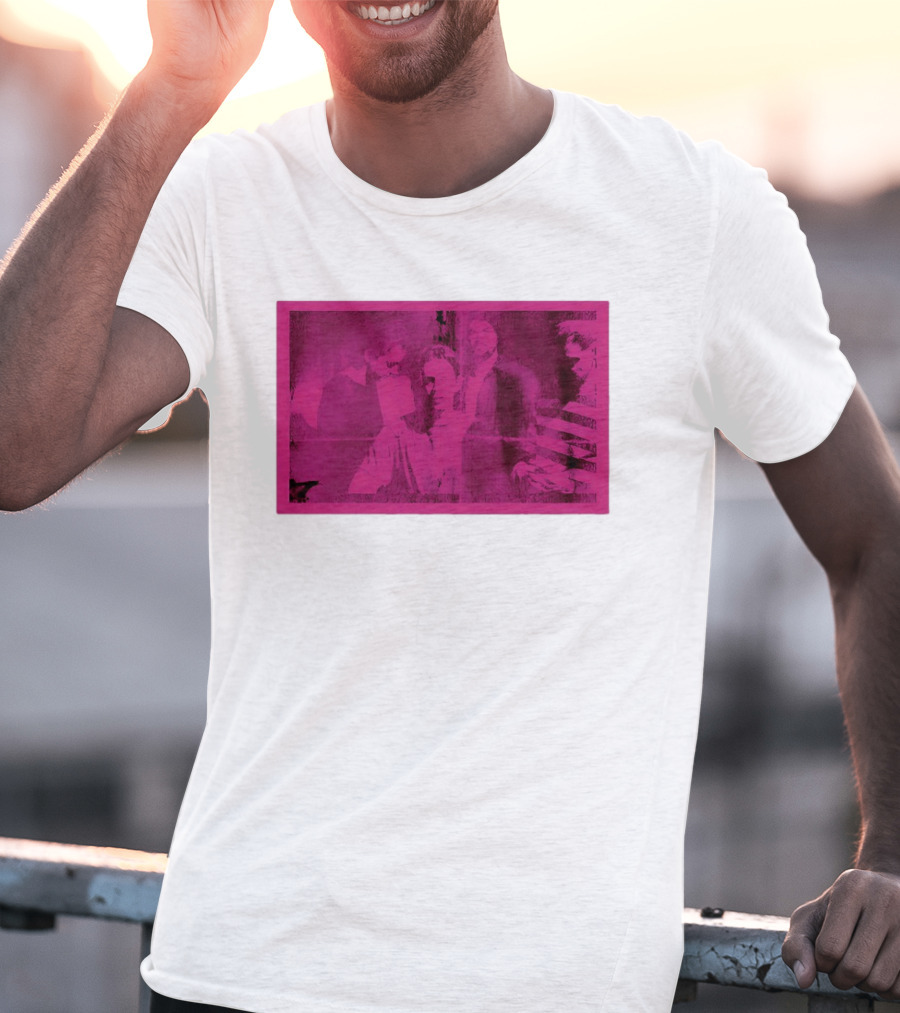 Frail State Of Mind Pink Abstract Band Collage T-Shirt