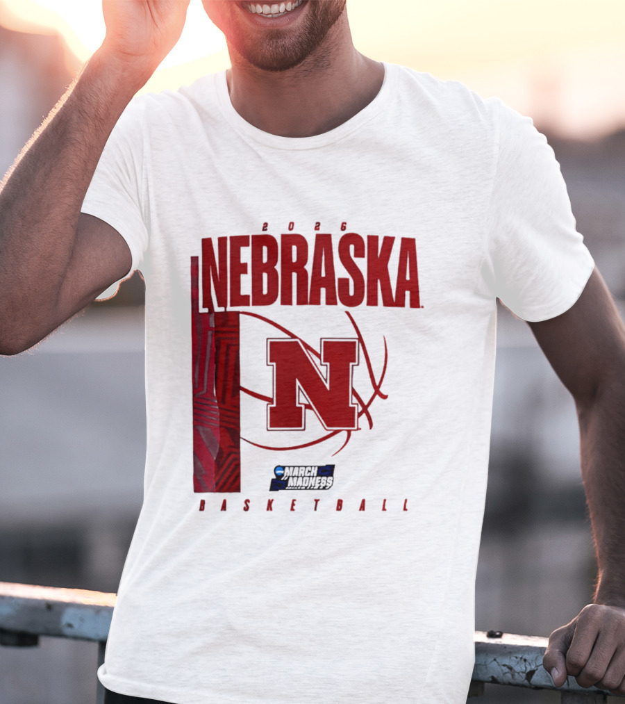 Nebraska Huskers 2026 March Madness Basketball NCAA T-Shirt