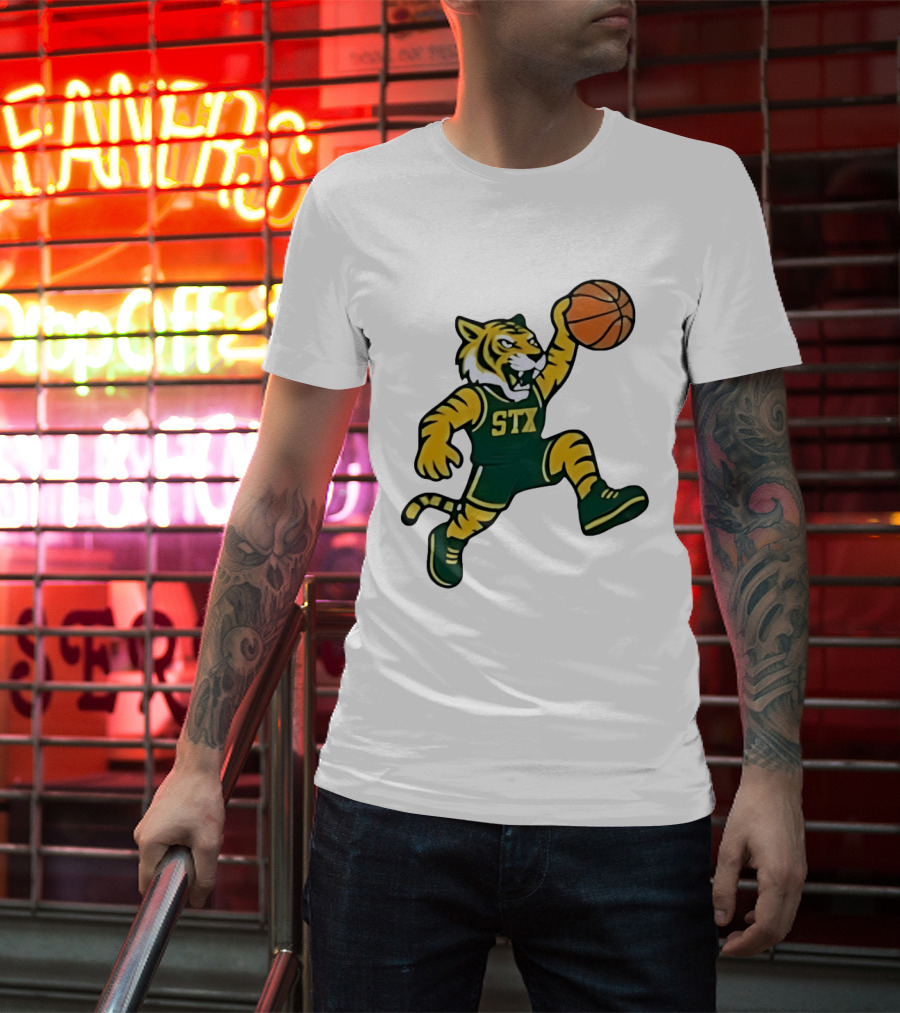 Northern Michigan Wildcats Basketball STX Tiger Dunking T-Shirt