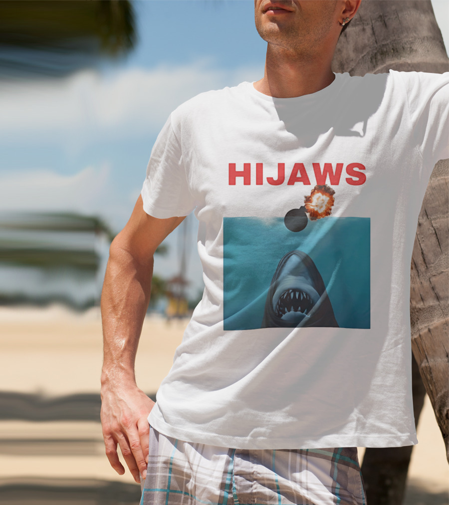 HIJAWS Jaws Bomb Explosion With Shark T-Shirt
