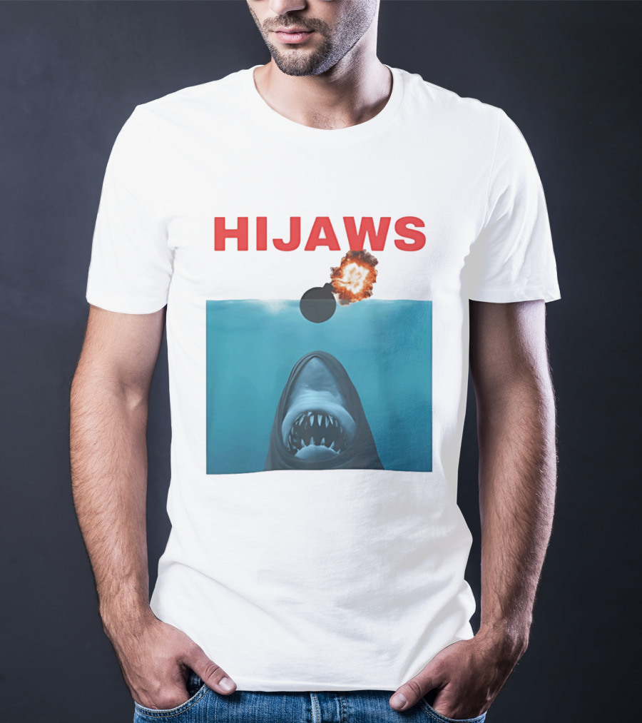 HIJAWS Jaws Bomb Explosion With Shark T-Shirt