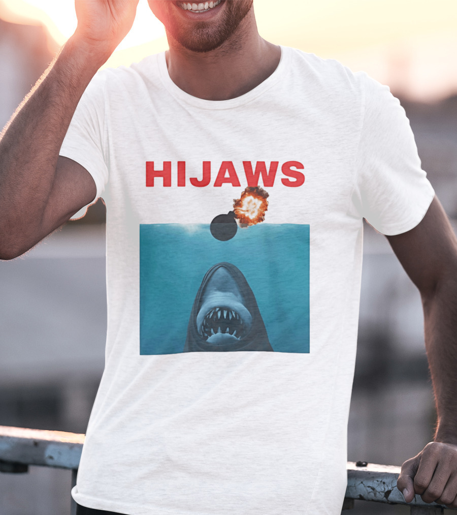HIJAWS Jaws Bomb Explosion With Shark T-Shirt