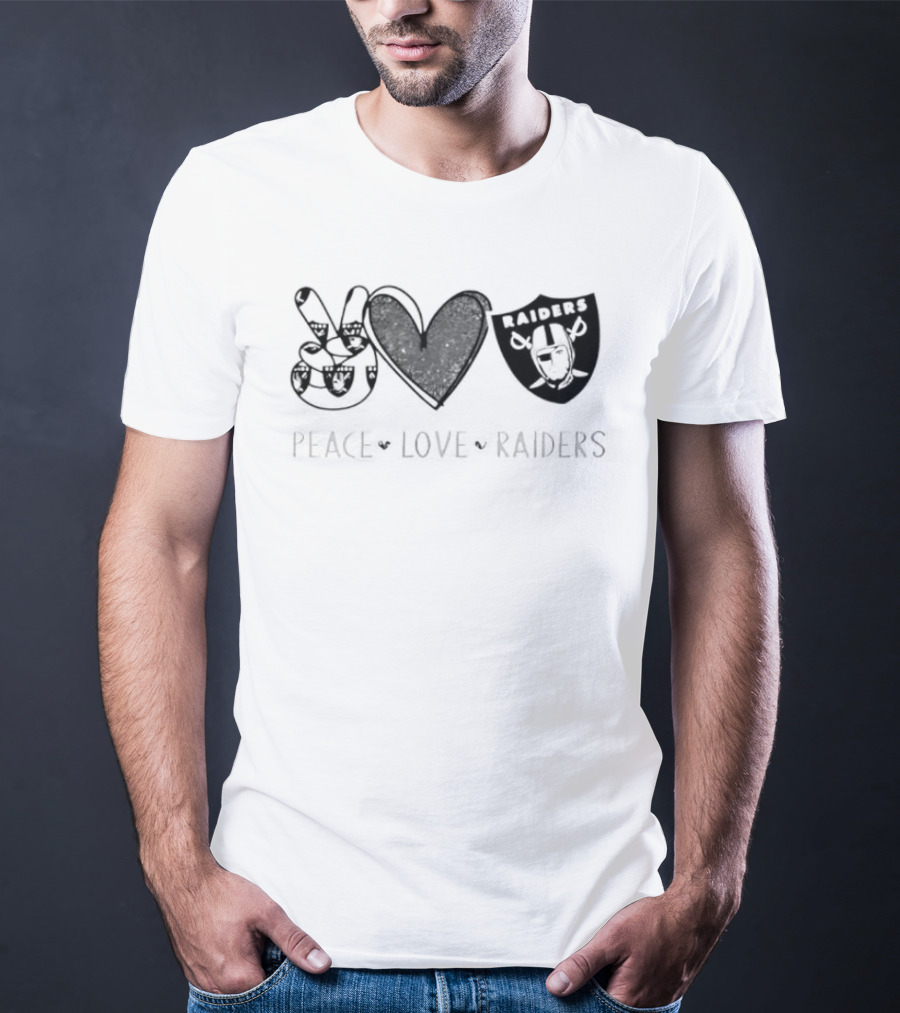 Peace Love Las Vegas Raiders Raiders NFL Team Fan T-Shirt
