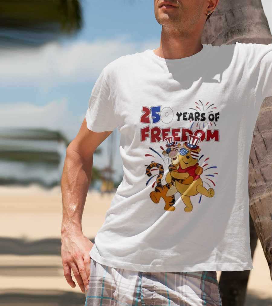 250 Years Of Freedom Winnie The Pooh And Tiger Celebration T-Shirt