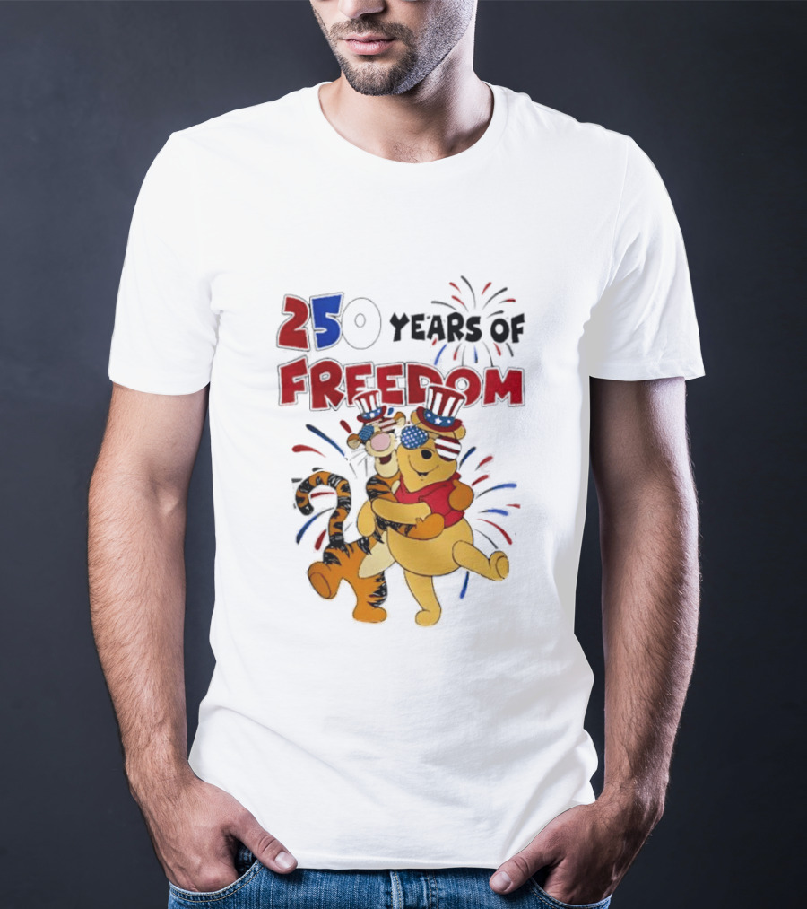 250 Years Of Freedom Winnie The Pooh And Tiger Celebration T-Shirt