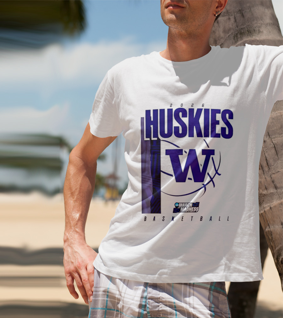 2026 Huskies W March Madness Basketball T-Shirt