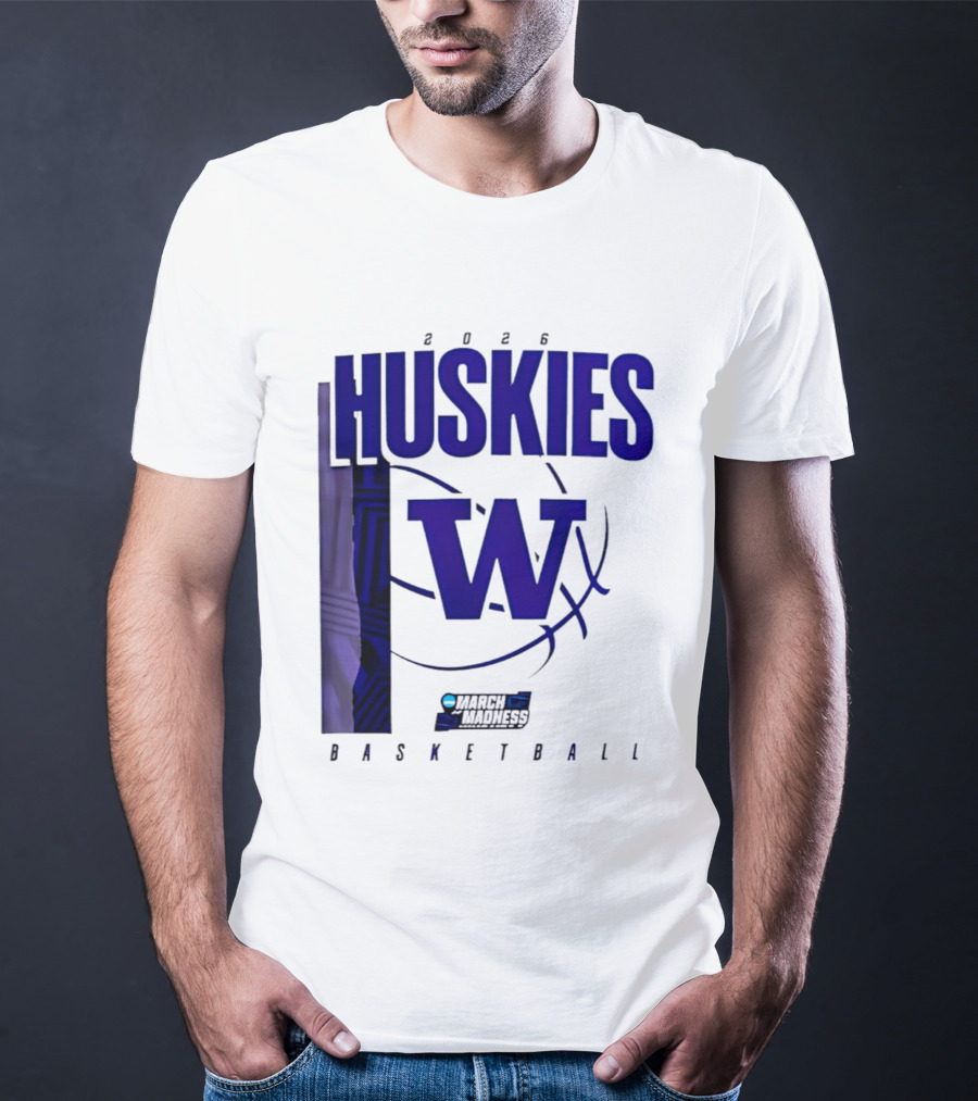 2026 Huskies W March Madness Basketball T-Shirt