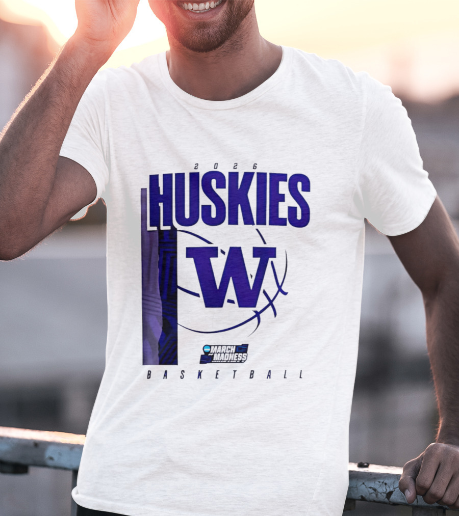 2026 Huskies W March Madness Basketball T-Shirt