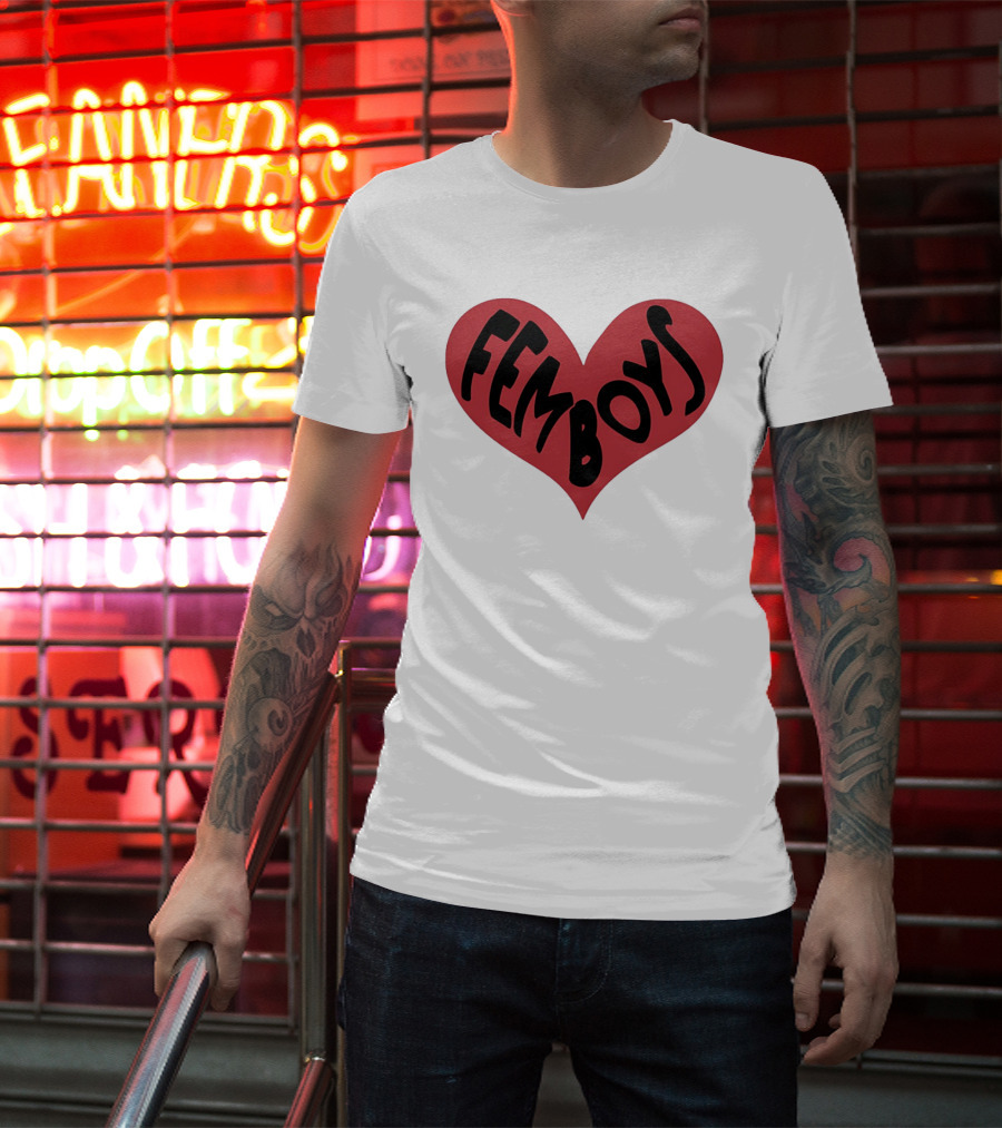 Femboys Heart Shape Bold Letters T-Shirt