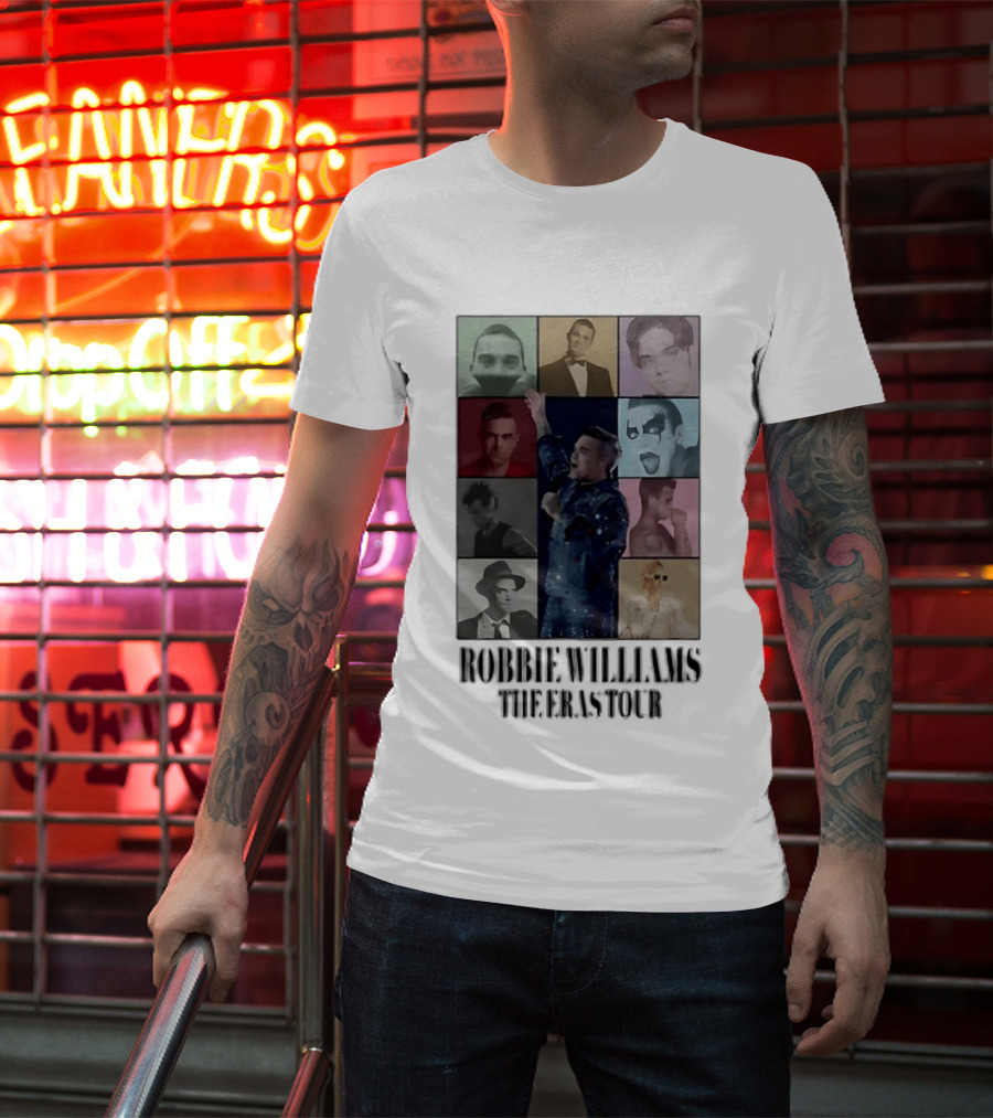 Robbie Williams The Eras Tour Collage Style Portraits T-Shirt