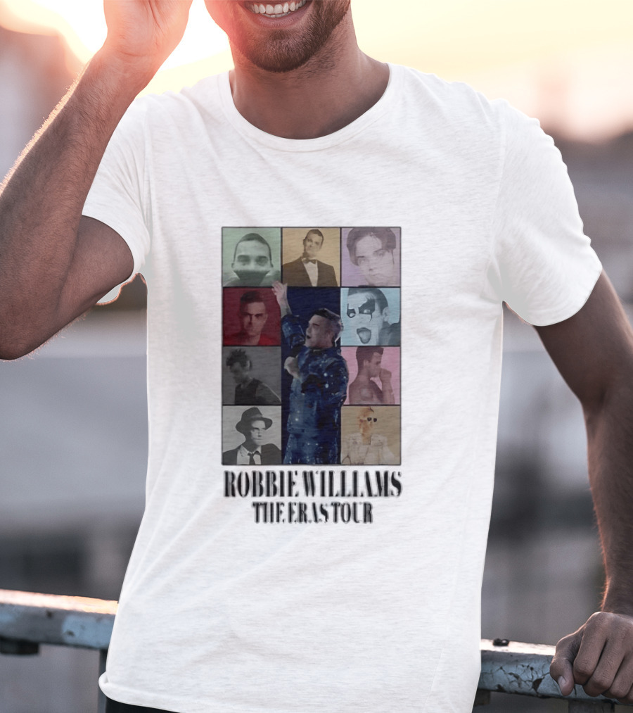 Robbie Williams The Eras Tour Collage Style Portraits T-Shirt