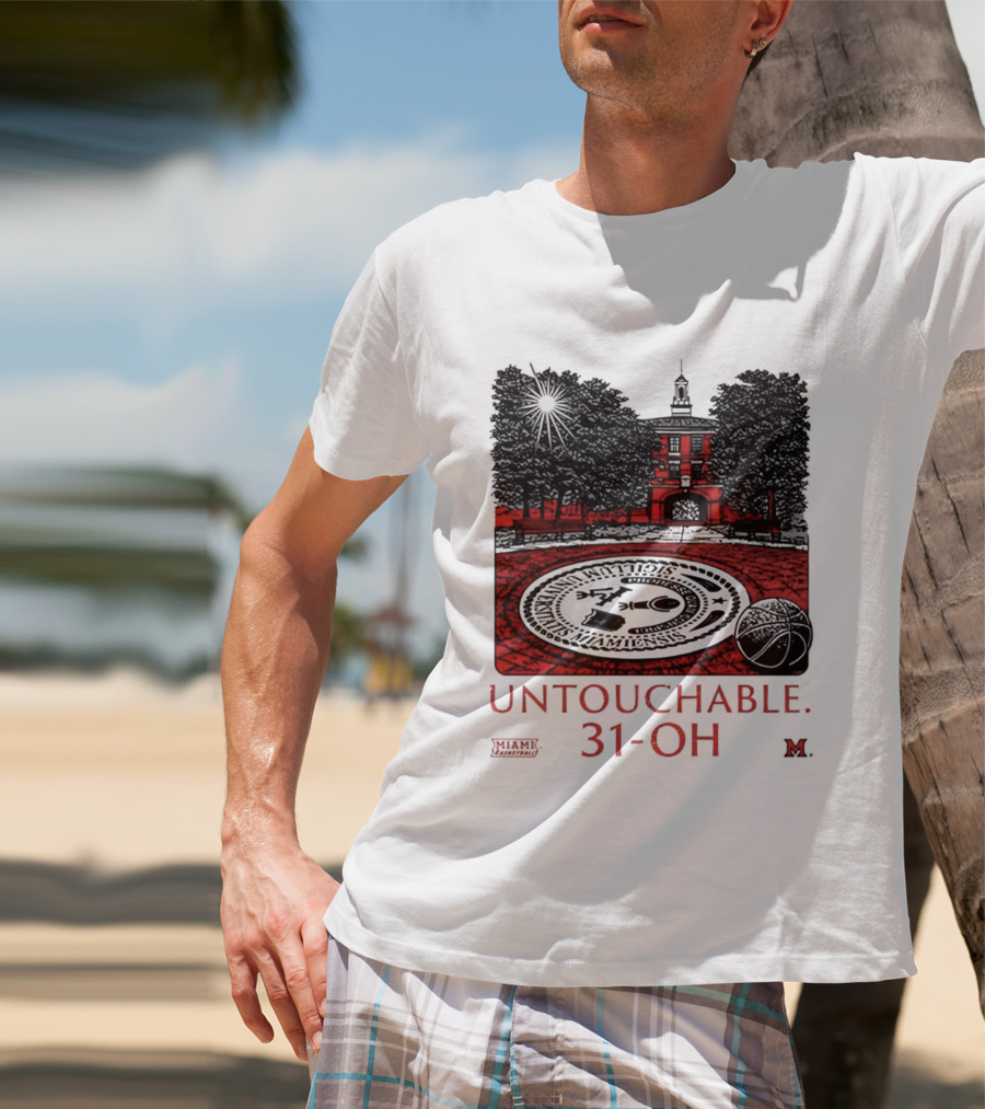 Miami RedHawks Untouchable 31 OH Historic Seal And Building T-Shirt