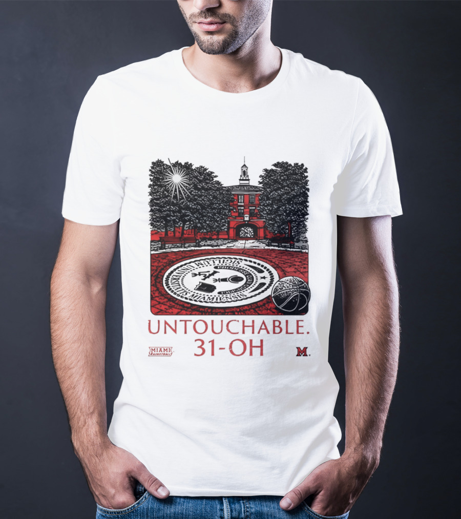Miami RedHawks Untouchable 31 OH Historic Seal And Building T-Shirt