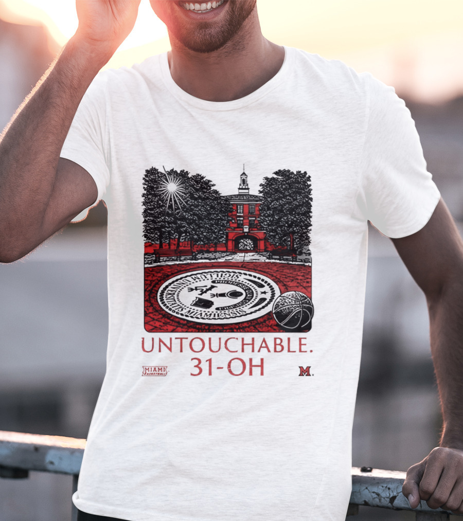 Miami RedHawks Untouchable 31 OH Historic Seal And Building T-Shirt