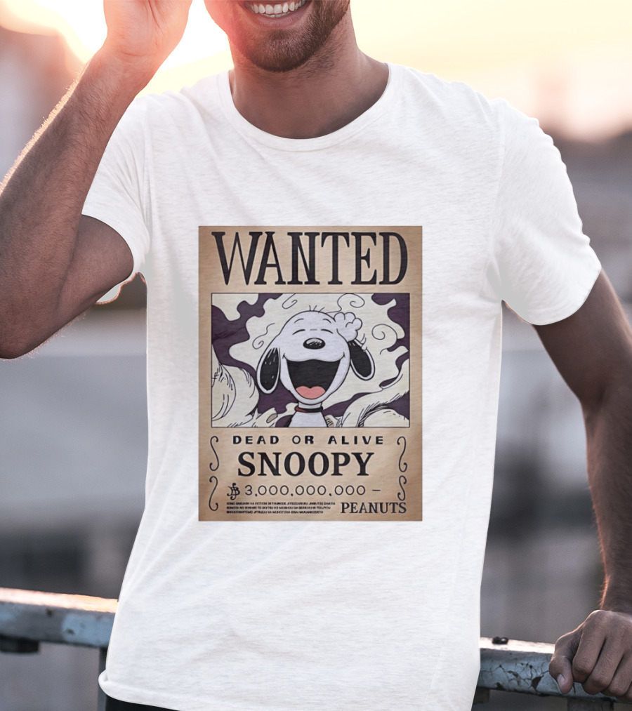 Wanted Dead Or Alive Snoopy Peanuts 3 Billion Bounty T-Shirt