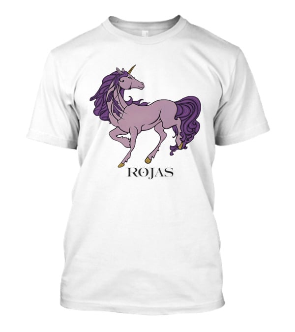 Rojas Pink Unicorn With Purple Mane T-Shirt