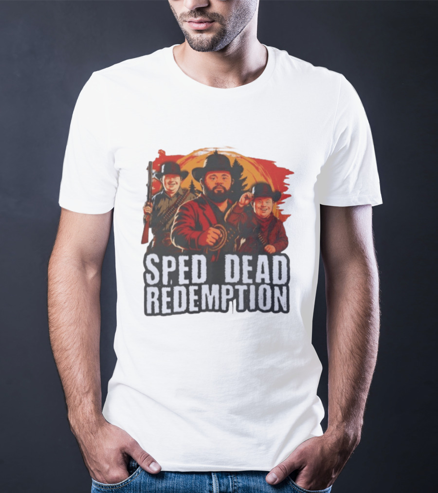 Sped Dead Redemption Parody Western Movie Cowboys T-Shirt