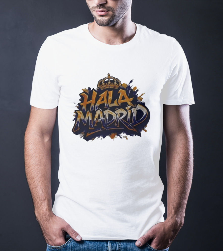 Hala Madrid Gold Crown Soccer Splash T-Shirt