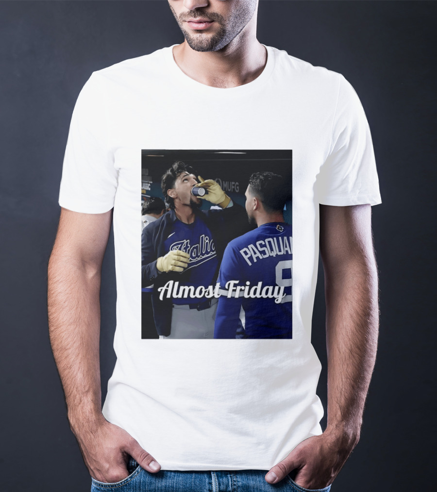 Italy World Baseball Classic Espresso Shot Almost Friday Pasquale T-Shirt