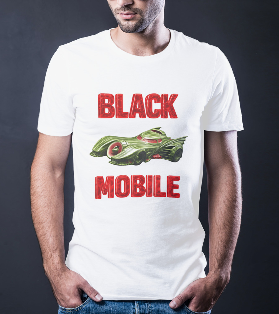 BLACK MOBILE Car Retro Inspired Vehicle T-Shirt