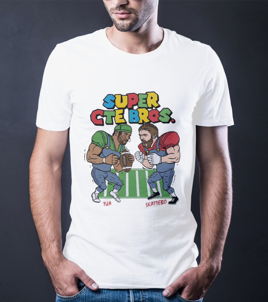 Super Cte Bros Tua Skattebo Cartoon Football Showdown T-Shirt