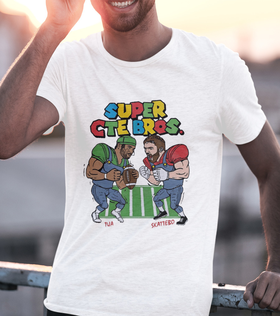 Super Cte Bros Tua Skattebo Cartoon Football Showdown T-Shirt