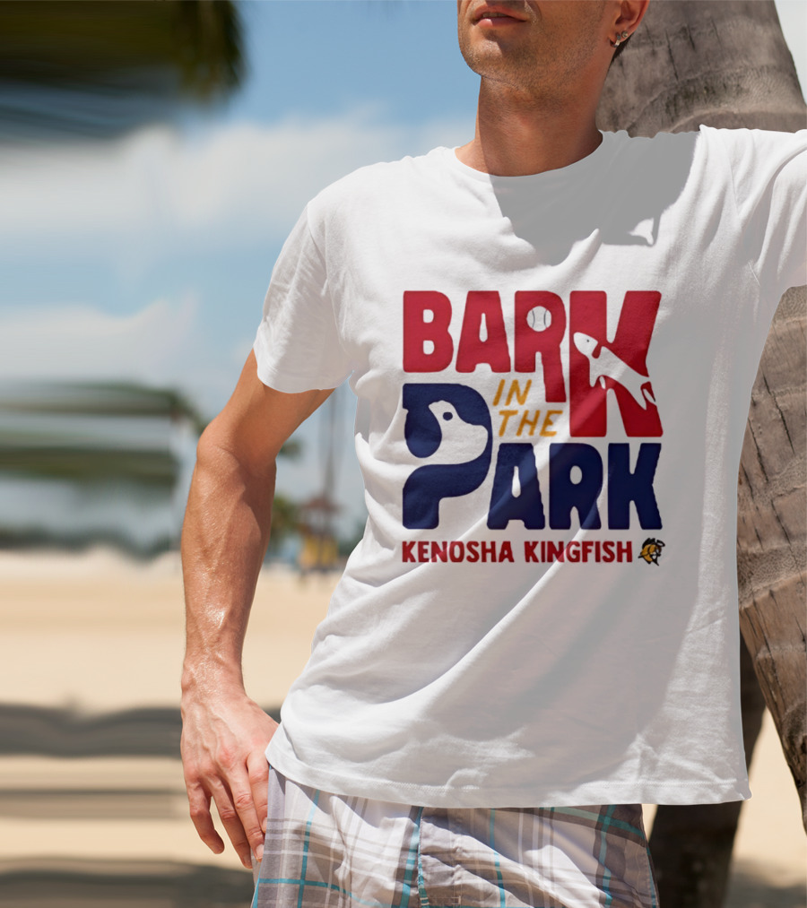 Kenosha Kingfish Bark In The Park Event With Playful Dog And Fish T-Shirt