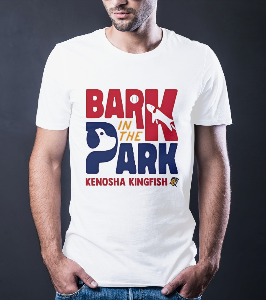 Kenosha Kingfish Bark In The Park Event With Playful Dog And Fish T-Shirt
