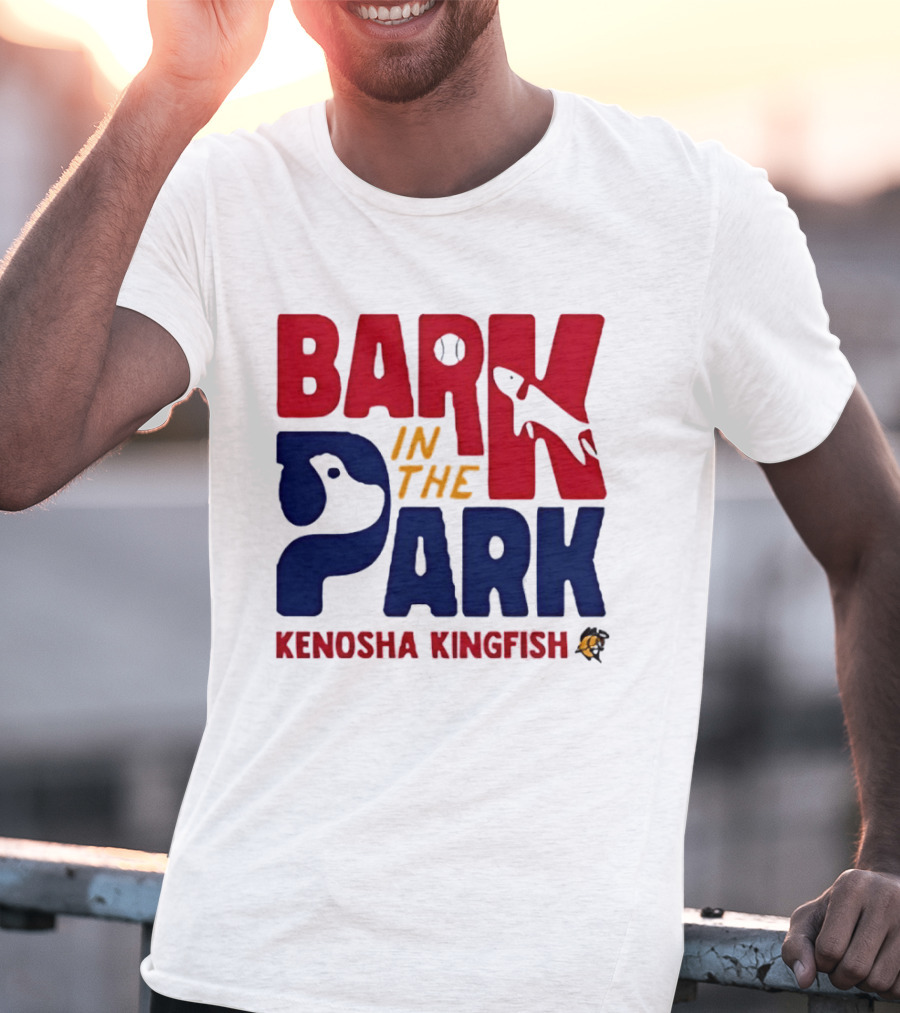 Kenosha Kingfish Bark In The Park Event With Playful Dog And Fish T-Shirt