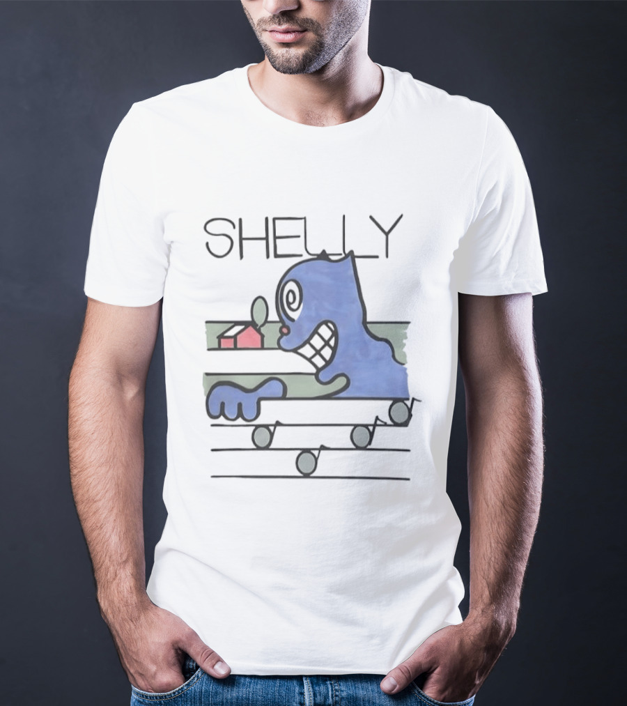 Shelly Cartoon Character With House And Music Notes T-Shirt