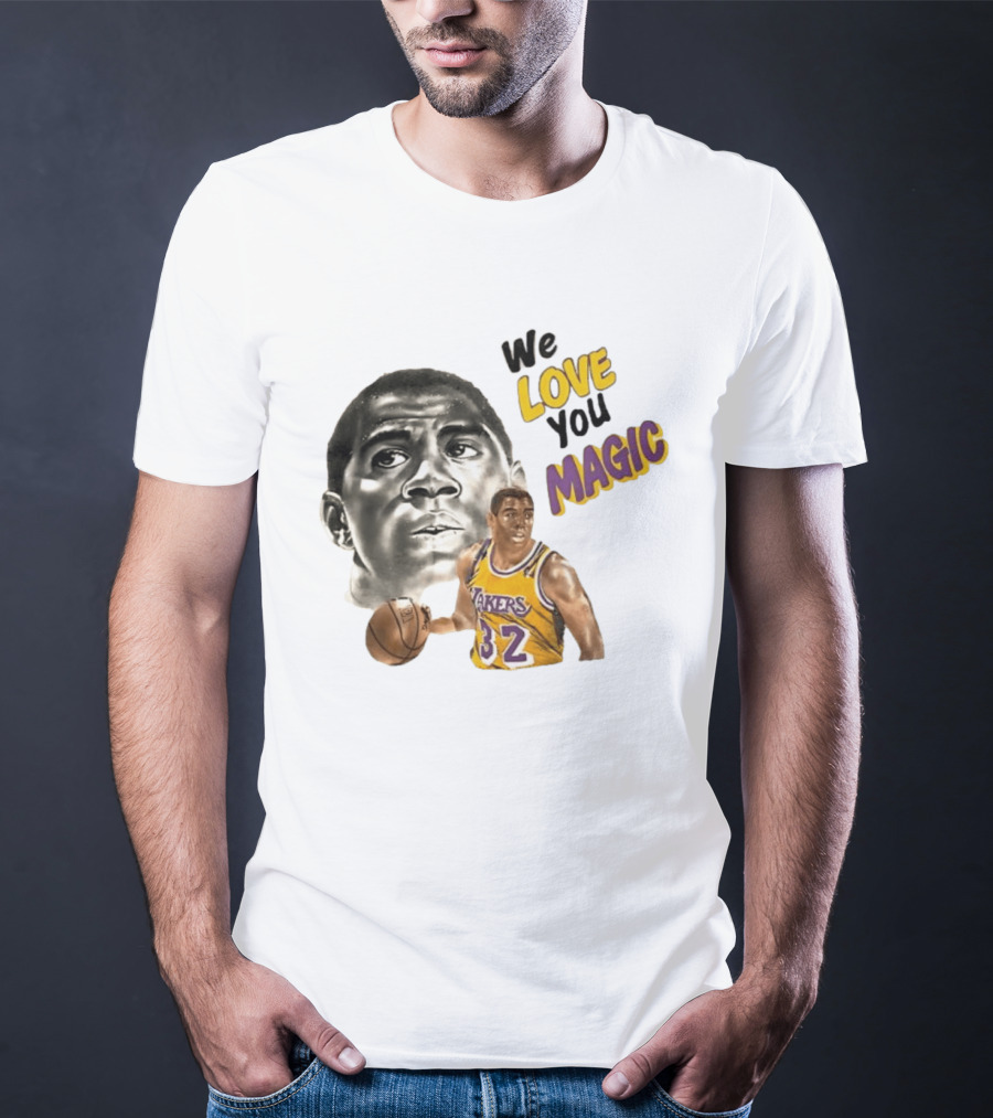 Los Angeles Lakers Magic Johnson We Love You Magic 32 Basketball Legend T-Shirt