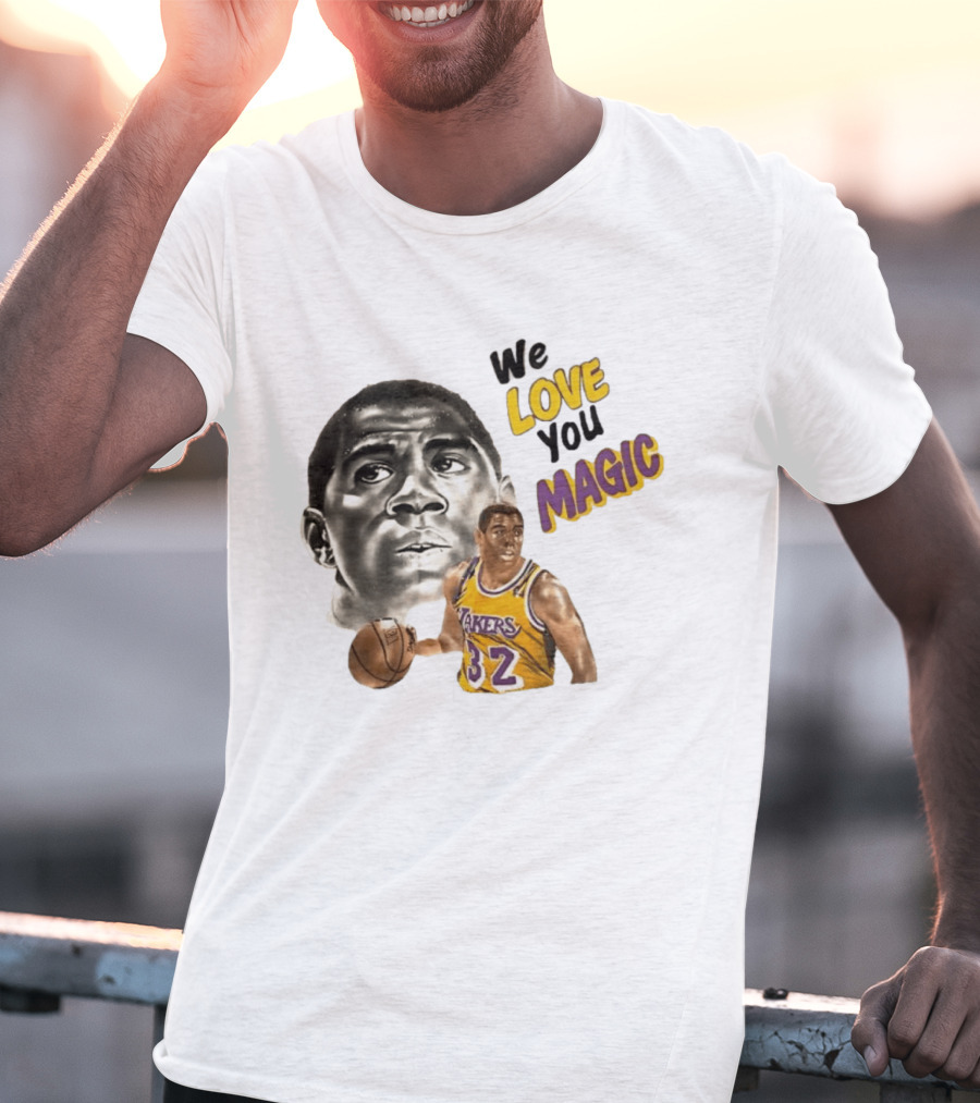 Los Angeles Lakers Magic Johnson We Love You Magic 32 Basketball Legend T-Shirt