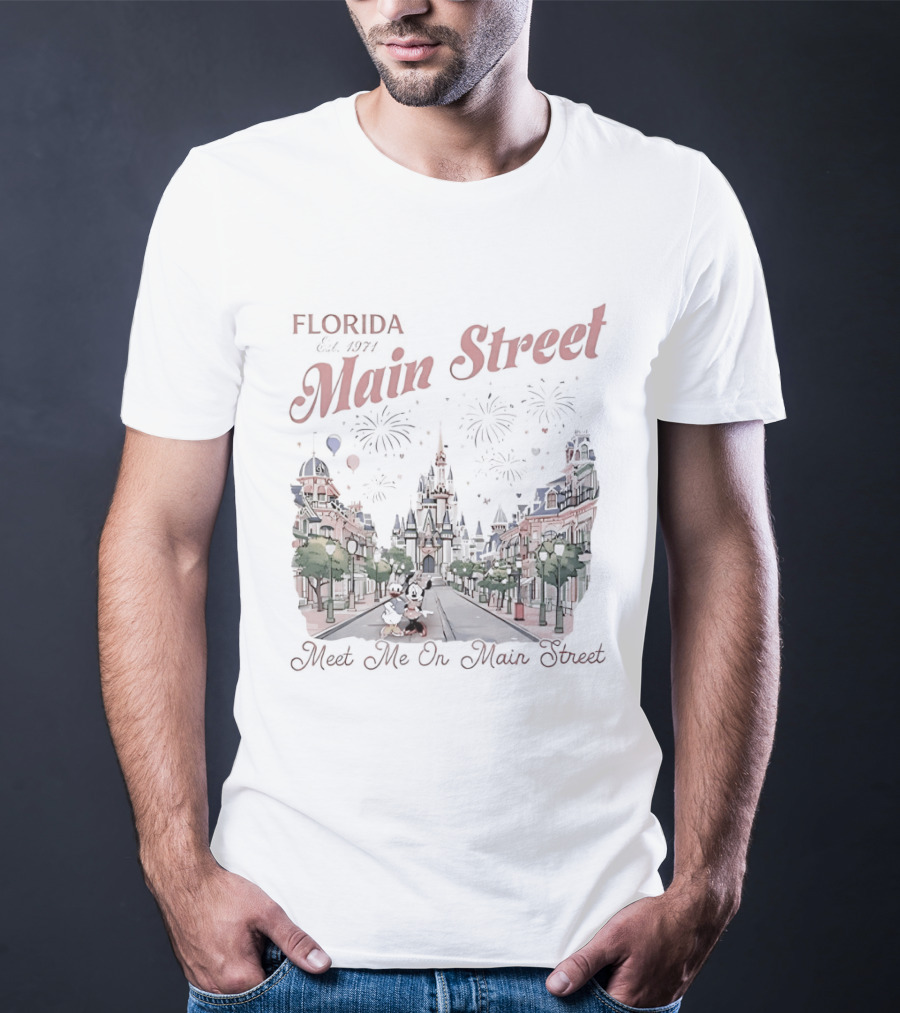 Florida Main Street Est 1971 Meets Me On Main Street Minnie Mickey T-Shirt