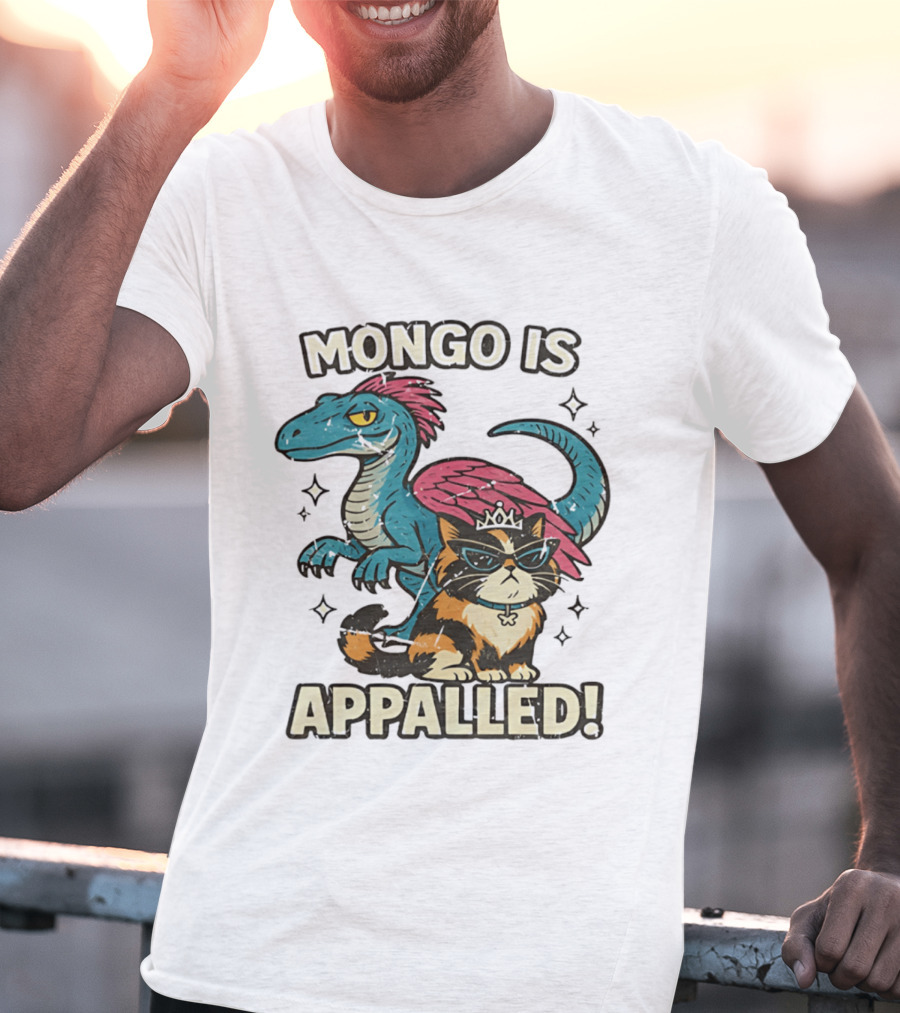 Mongo Is Appalled Dungeon Crawler Carl Dinosaur And Cat T-Shirt