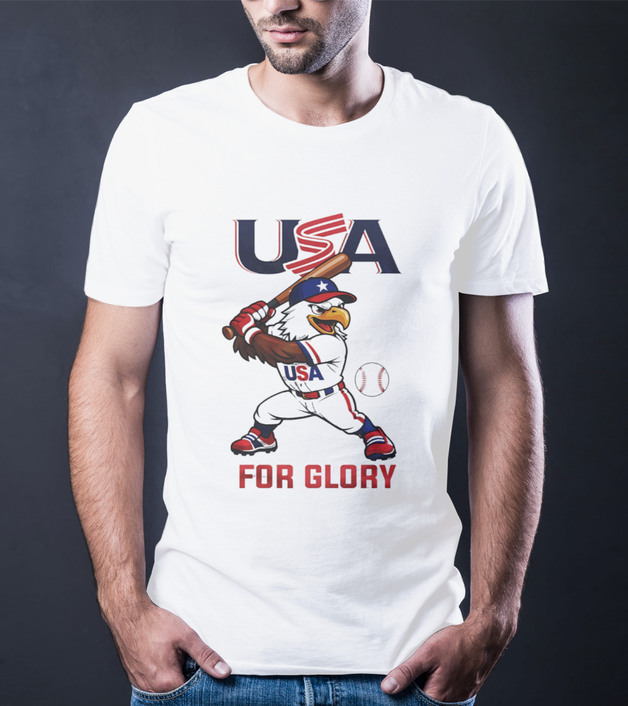 USA Baseball Eagle For Glory World US Baseball T-Shirt