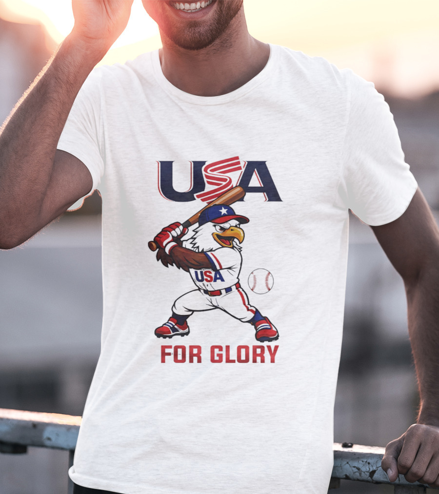 USA Baseball Eagle For Glory World US Baseball T-Shirt