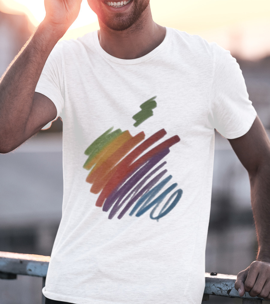 Apple 50th Anniversary Rainbow Logo Classic Multicolor 2026 T-Shirt