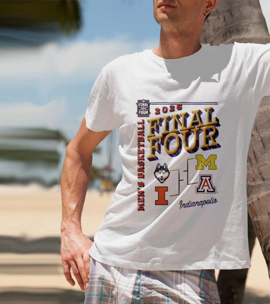 2026 Final Four Indianapolis Men's Basketball Illinois Huskies Michigan Arizona T-Shirt