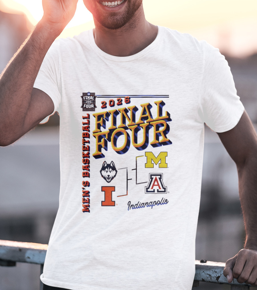 2026 Final Four Indianapolis Men's Basketball Illinois Huskies Michigan Arizona T-Shirt