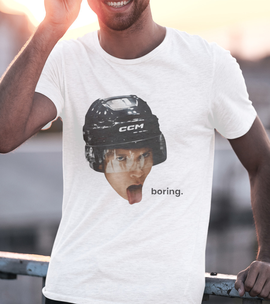 Ilya Rozanov Connor Storrie CCM Heated Rivalry 2026 Boring Helmet Tongue Out T-Shirt
