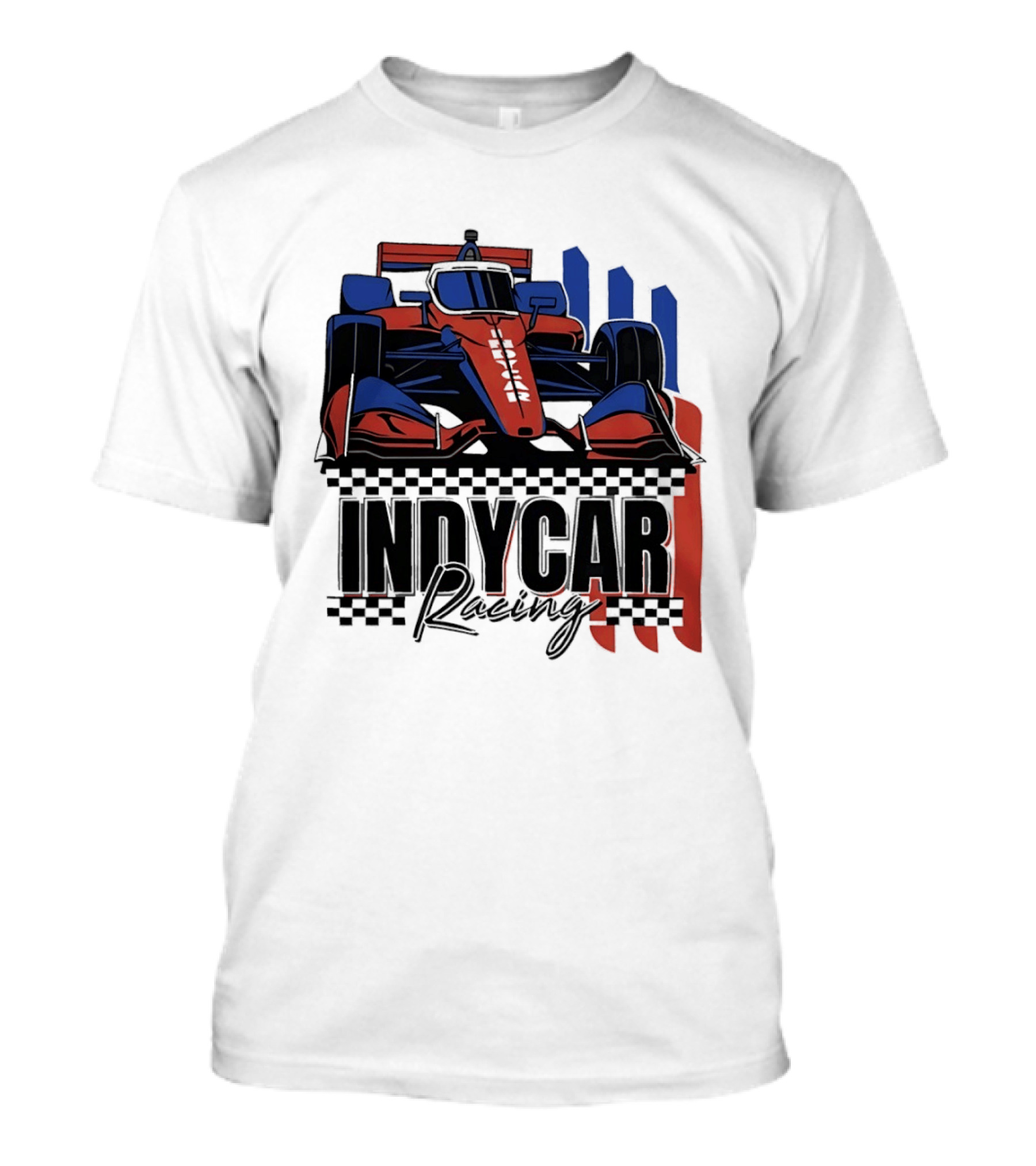 Indycar Racing Racecar Checkered Flags T-Shirt