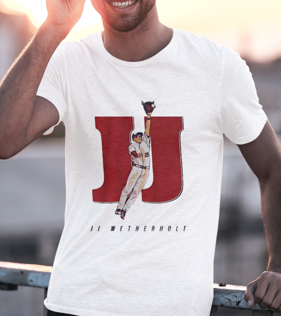 JJ Wetherholt St Louis Cardinals Mad Hops Baseball Player Jumping Action T-Shirt