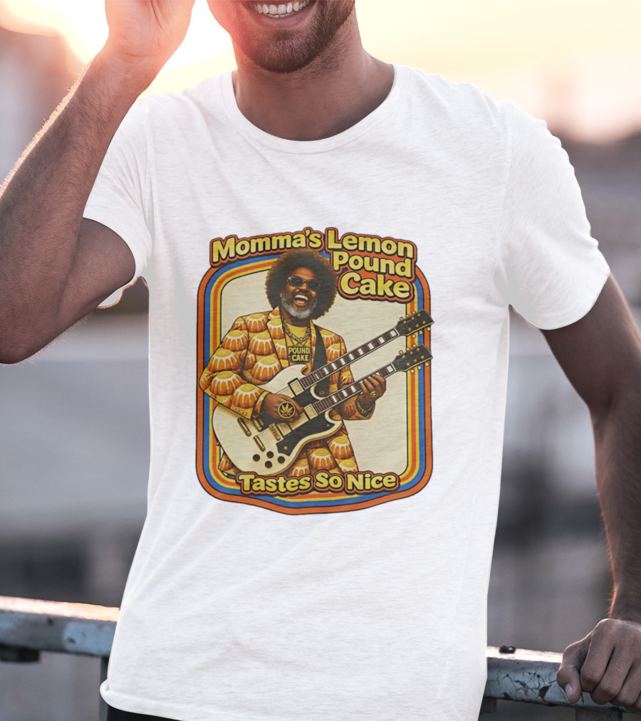 Momma's Lemon Pound Cake Tastes So Nice Double Guitar Retro Vibe T-Shirt