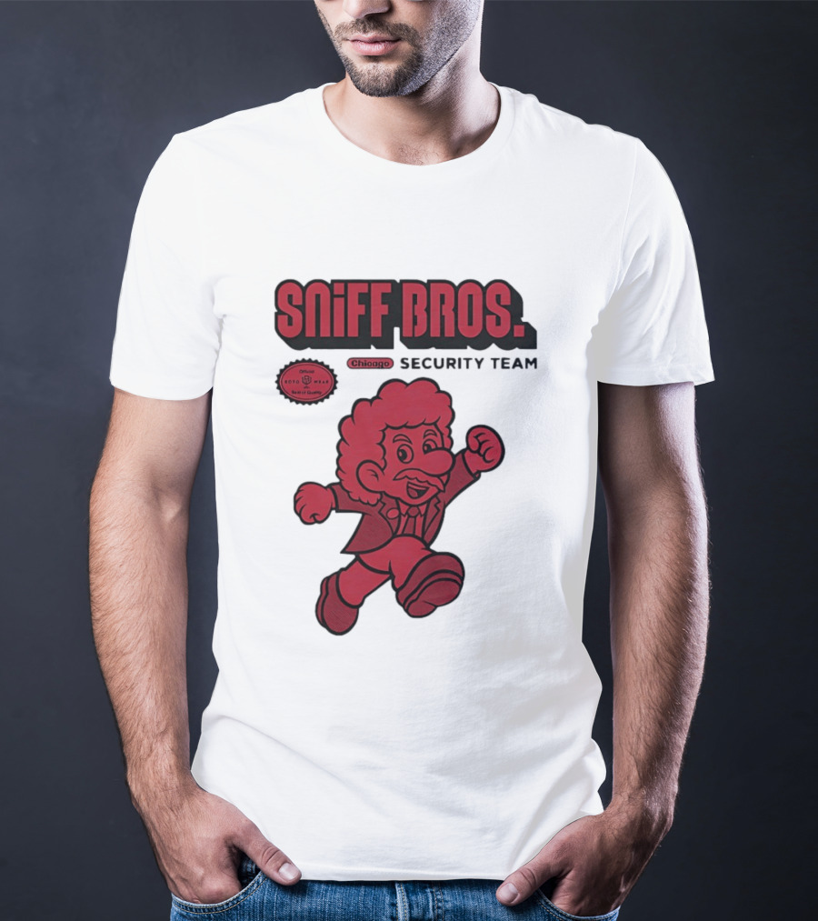 Sniff Bros Chicago Security Team Retro Style Character Official Quality Seal T-Shirt