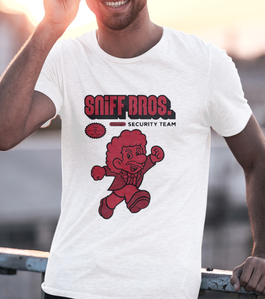 Sniff Bros Chicago Security Team Retro Style Character Official Quality Seal T-Shirt