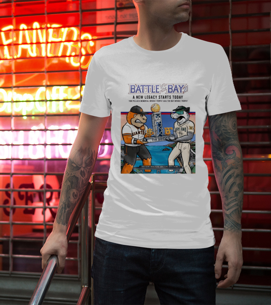 Battle Of The Bay Oakland Ballers Giants New Legacy Series The Bridge T-Shirt