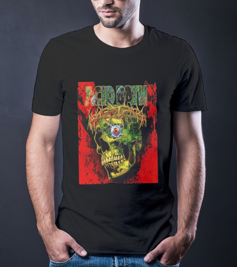 Acid Bath Skull Crown Of Thorns Red T-Shirt