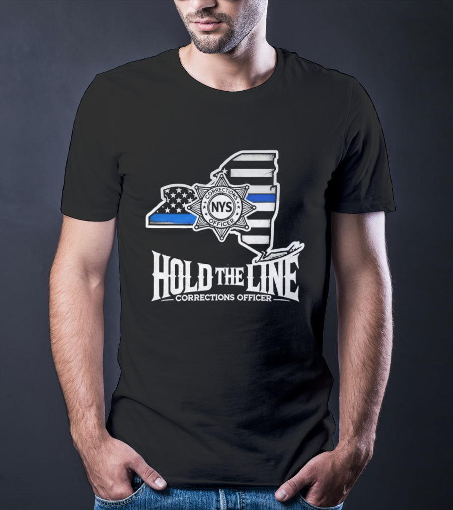 Hold The Line NYS Corrections Officer Blue Line T-Shirt